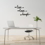 Wallity Live Love Laugh Escultura de pared de metal negra